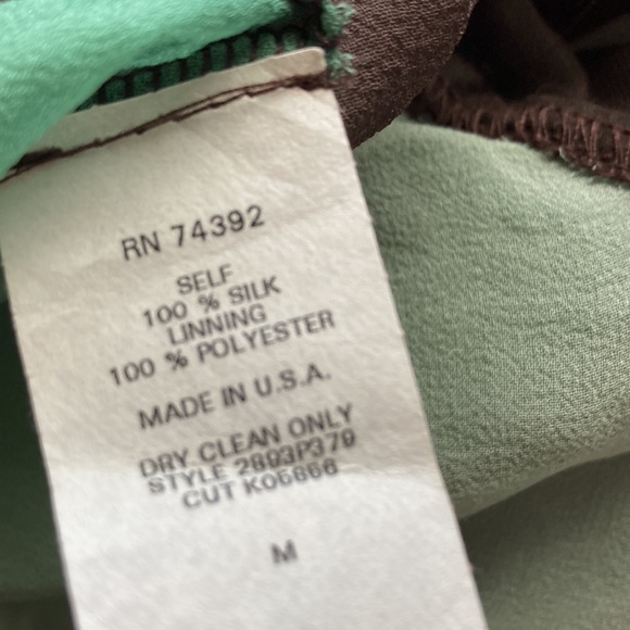 Anna Paul Y2K Silk Ruffled Layered Top Green Brown ombré Fairy Grunge M - Picture 5 of 5